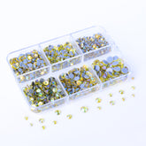 Mixed Sizes 6 Grid Box Citrine AB Glass HotFix Rhinestones For Clothing DIY WholesaleRhinestone